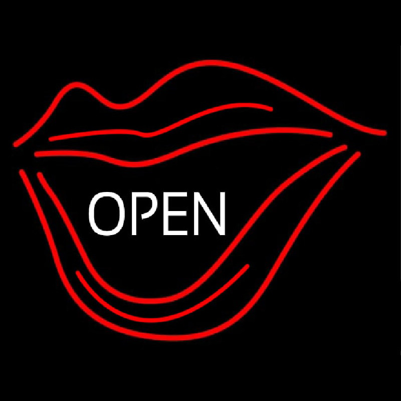 White Open Neon Sign