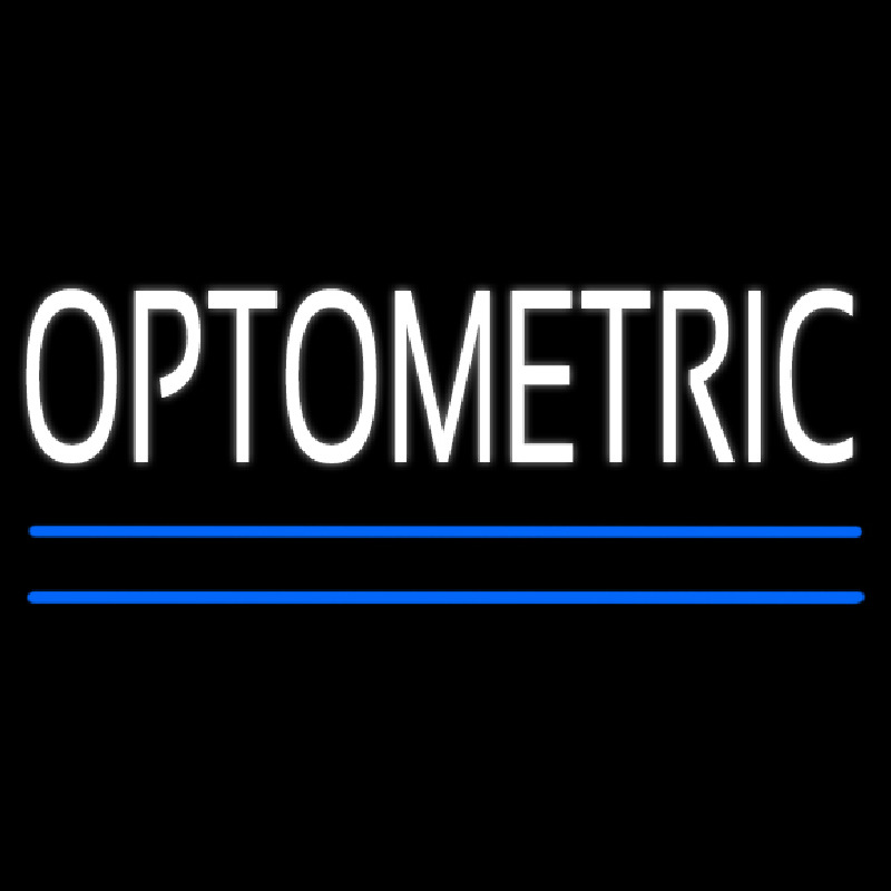 White Optometric Blue Lines Neon Sign