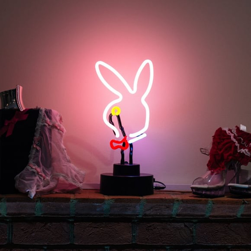 White Rabbit Desktop Neon Sign