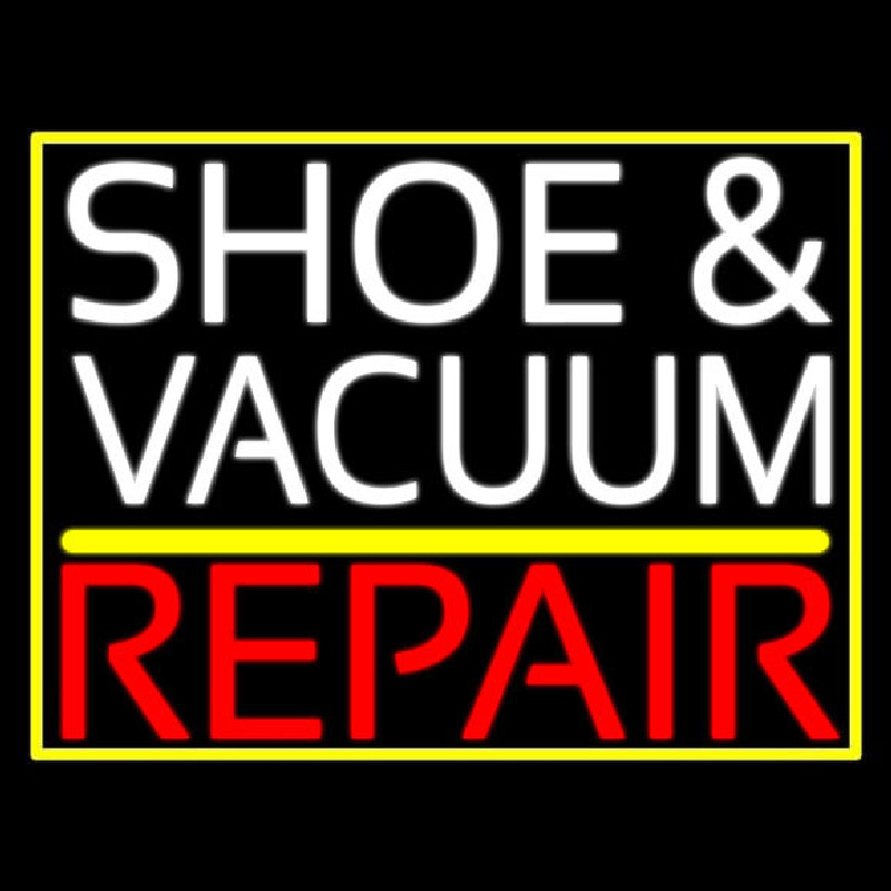White Shoe And Vacuum Red Repair Neon Sign