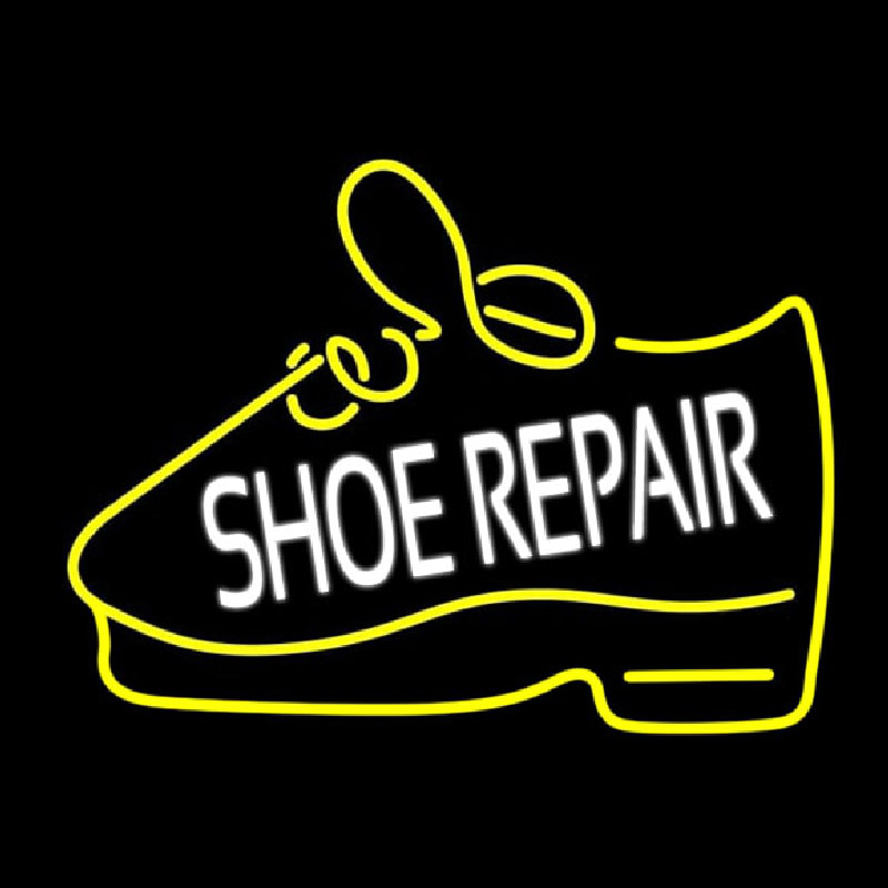 White Shoe Repair Yellow Shoe Neon Sign