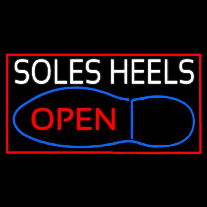 White Soles Heels Open Neon Sign