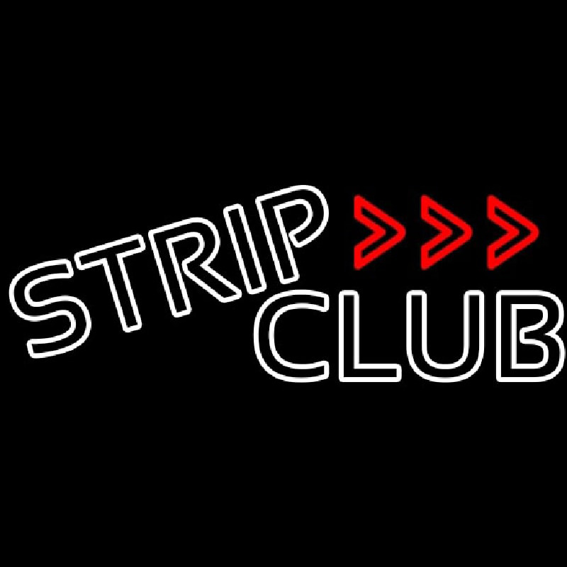 White Strip Club Neon Sign