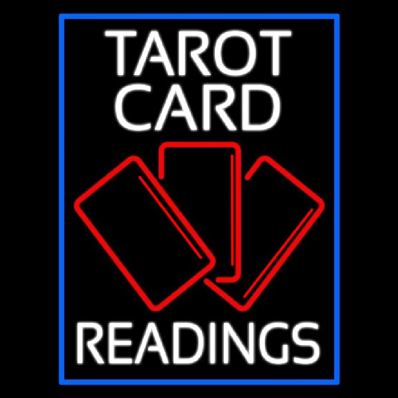 White Tarot Cards Readings Neon Sign