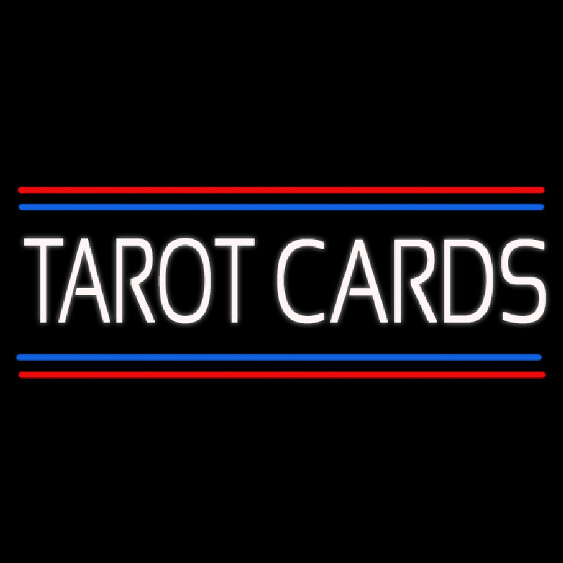 White Tarot Cards With Line Neon Sign