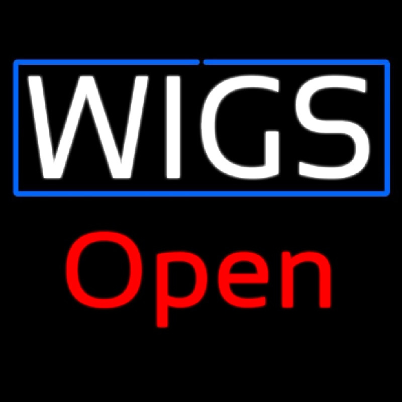 White Wigs Red Open Neon Sign