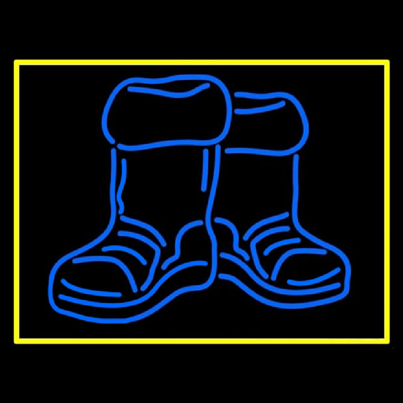 Winter Boots With Border Neon Sign