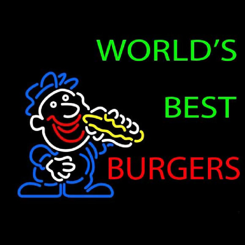 Worlds Best Burgers Neon Sign