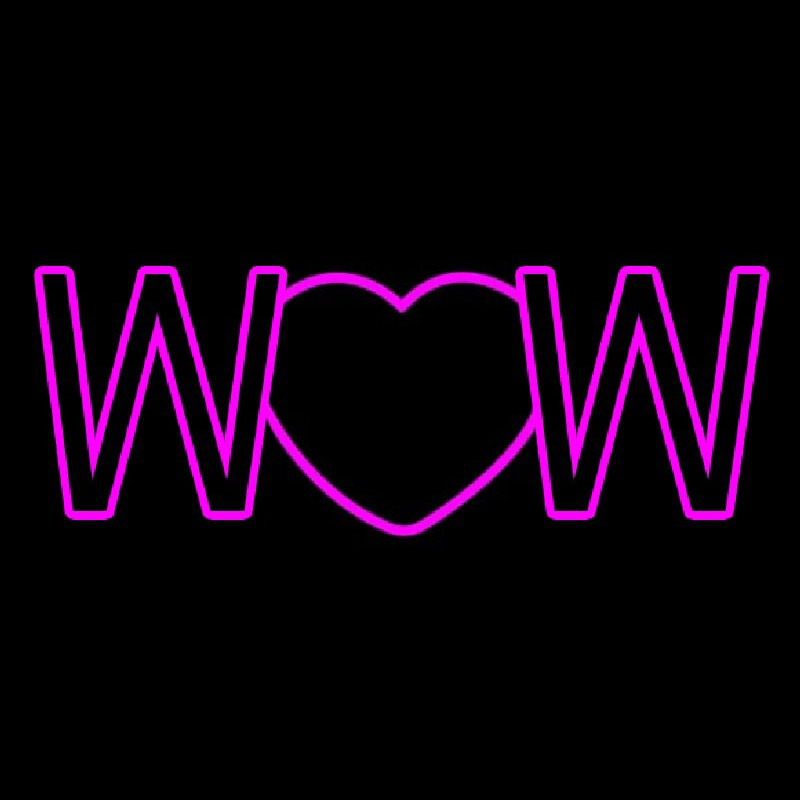 Wow With Heart Neon Sign
