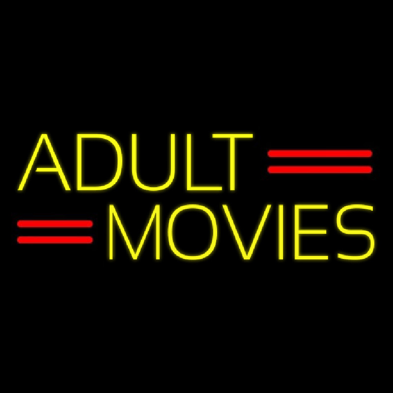 Yellow Adult Movies Neon Sign