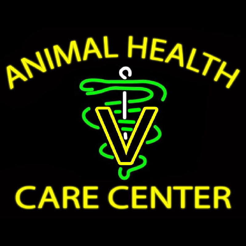Yellow Animal Health Care Center Neon Sign