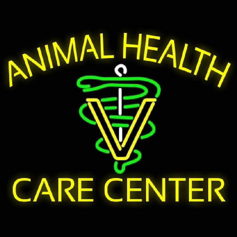 Yellow Animal Health Care Center Neon Sign