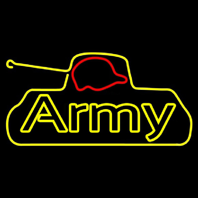 Yellow Army Neon Sign