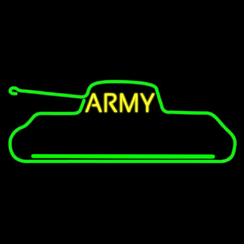 Yellow Army Neon Sign