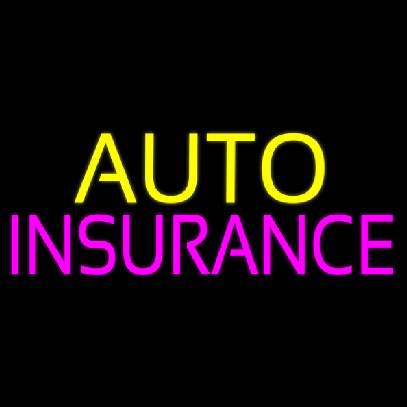 Yellow Auto Pink Insurance Neon Sign