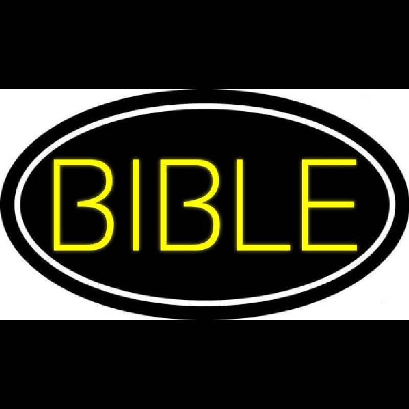 Yellow Bible Neon Sign