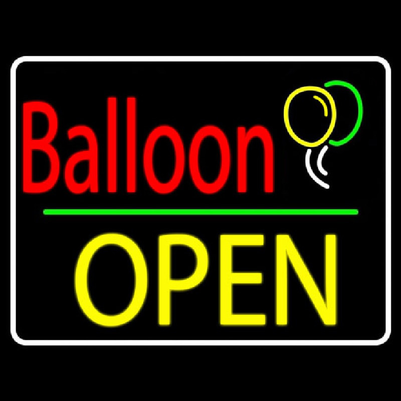 Yellow Block Open Balloon Neon Sign