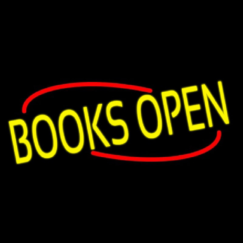 Yellow Books Open Neon Sign