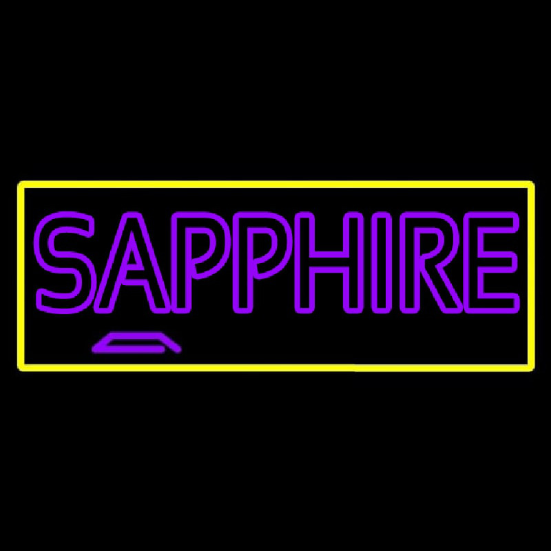 Yellow Border Sapphire Purple Neon Sign