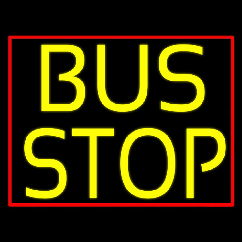 Yellow Bus Stop Neon Sign