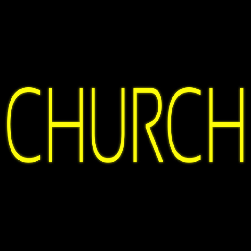 Yellow Church Neon Sign