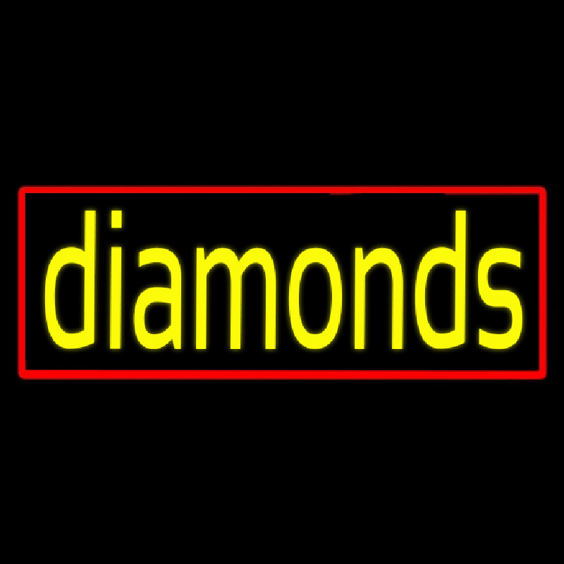 Yellow Diamond Red Border Neon Sign