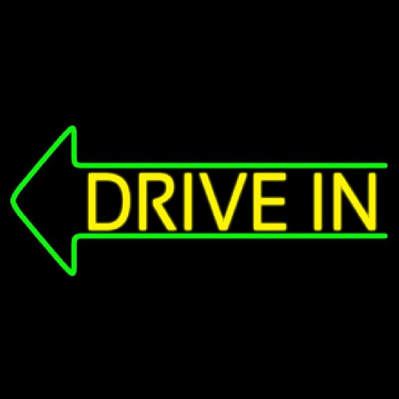 Yellow Drive In Neon Sign