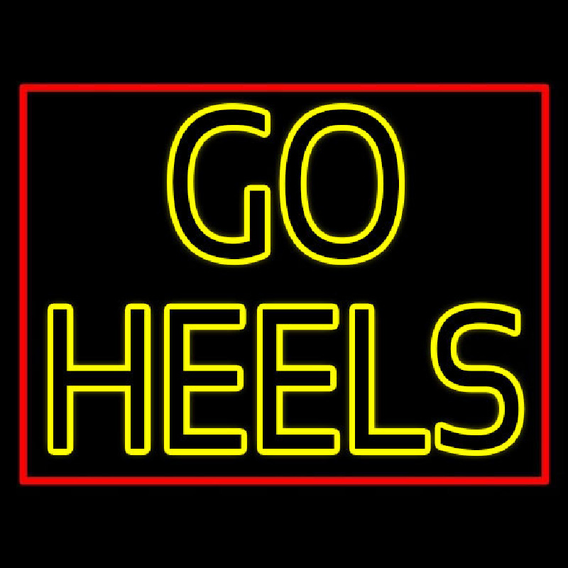 Yellow Go Heels Neon Sign