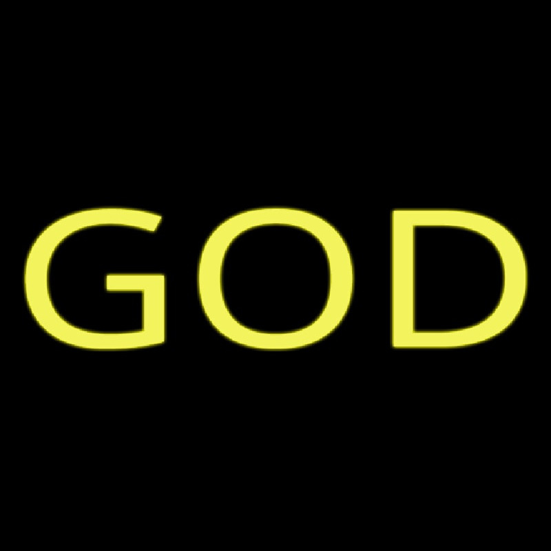 Yellow God Block Neon Sign