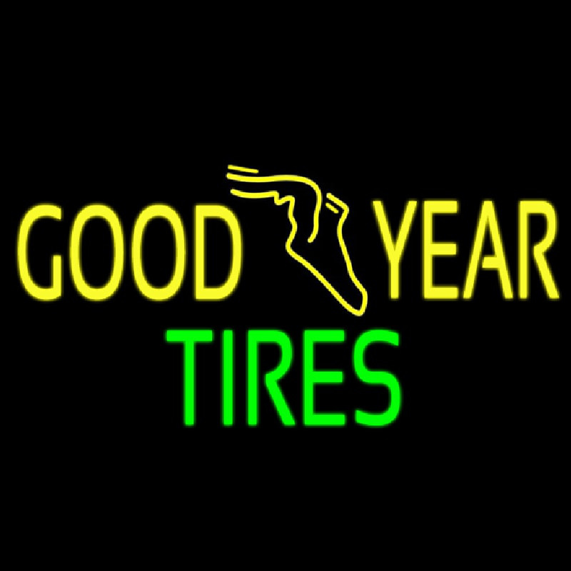 Yellow Goodyear Tires Neon Sign