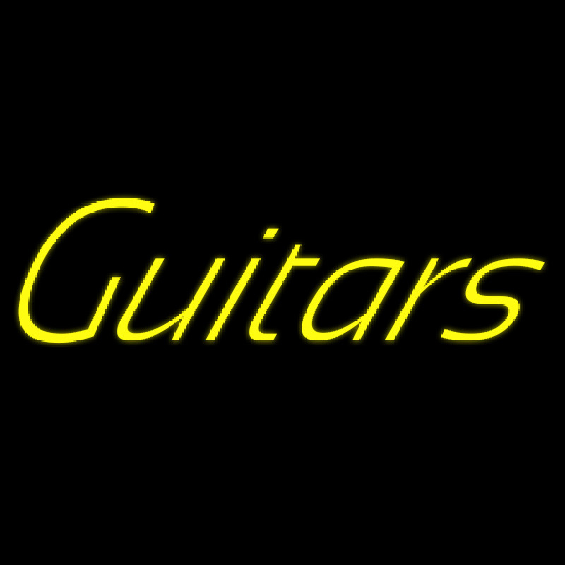 Yellow Guitars Cursive 1 Neon Sign