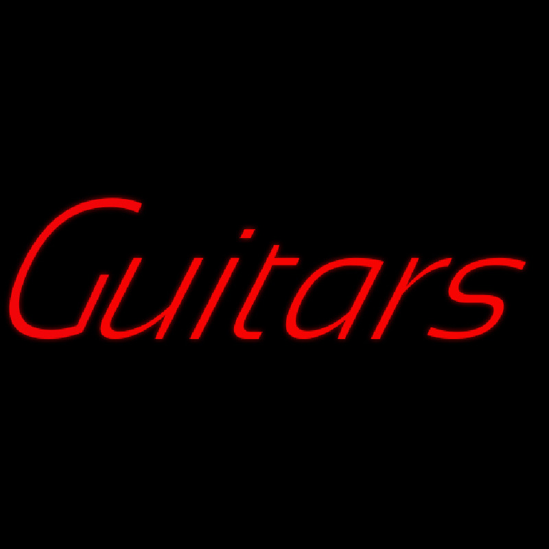 Yellow Guitars Cursive Neon Sign