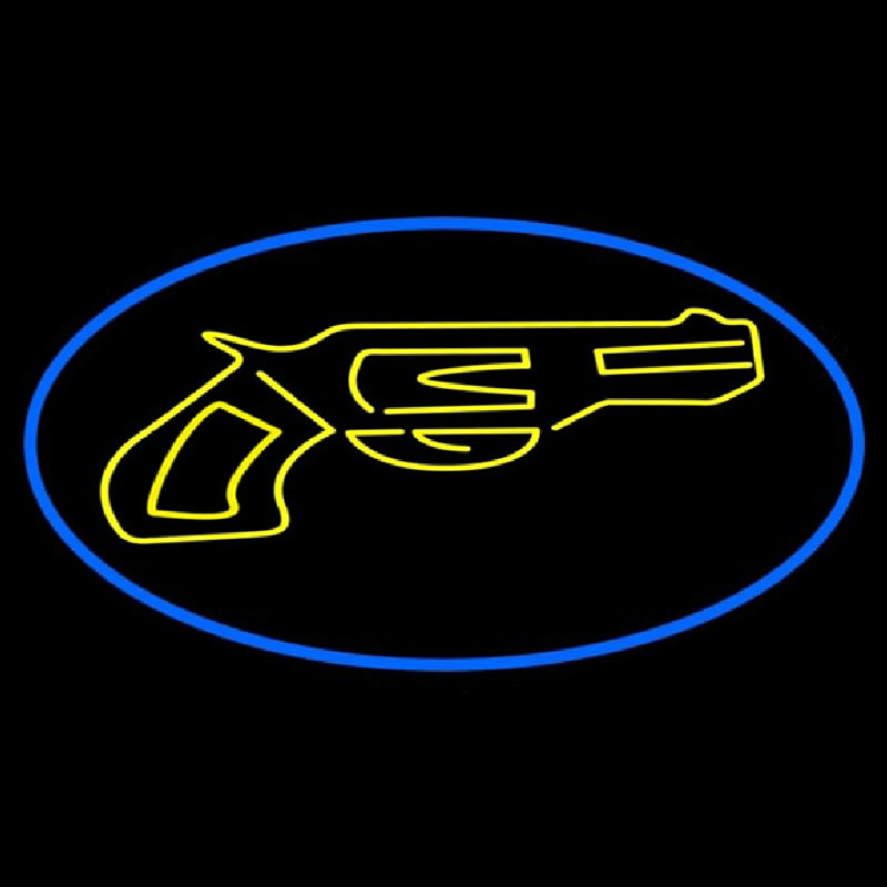 Yellow Gun Neon Sign