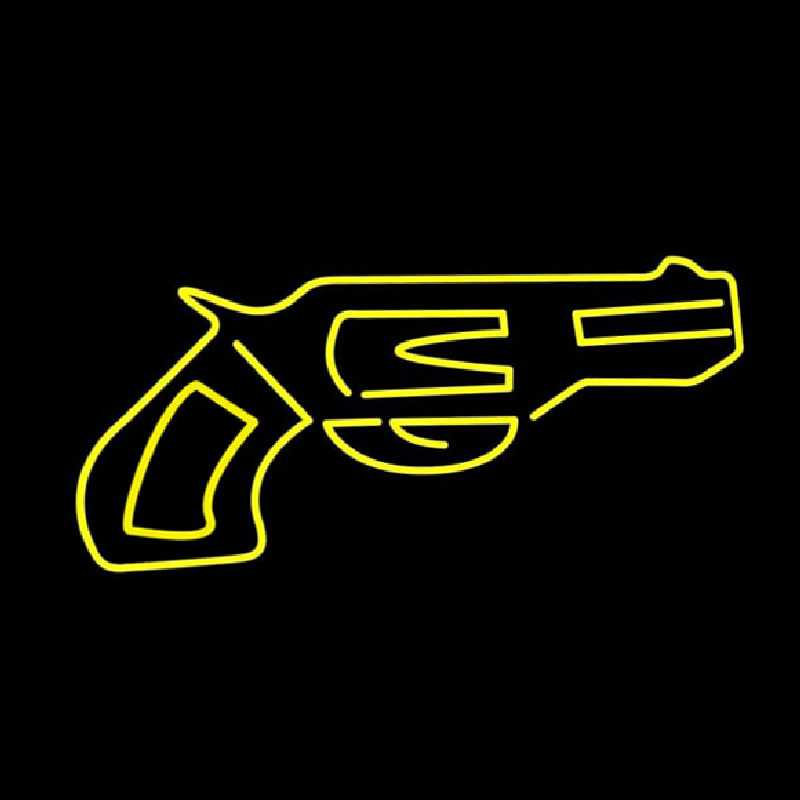 Yellow Gun Neon Sign