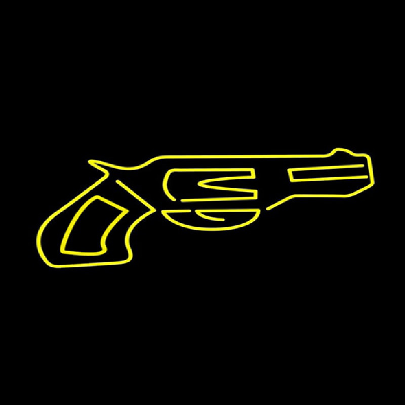 Yellow Gun Neon Sign