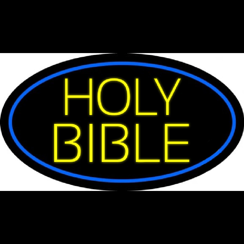 Yellow Holy Bible Neon Sign