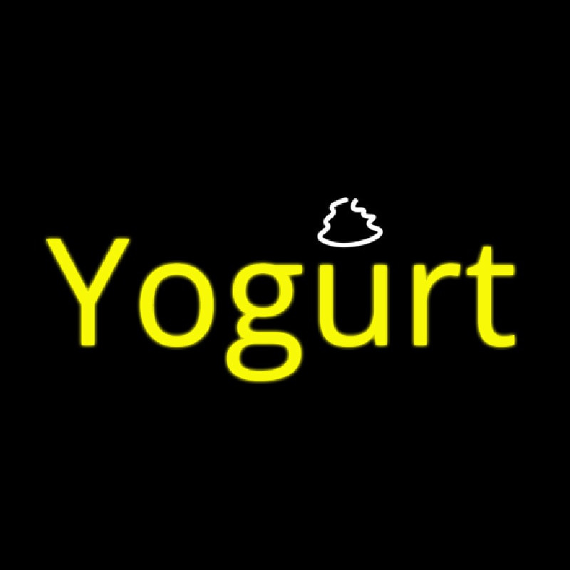 Yellow Horizontal Yogurt Neon Sign