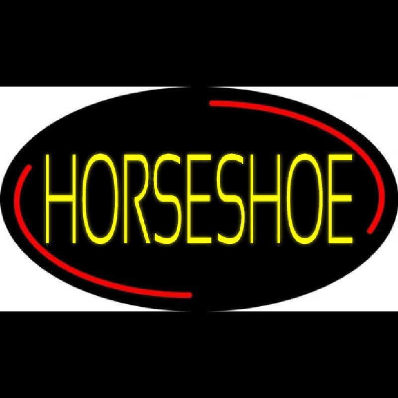 Yellow Horseshoe Block Neon Sign