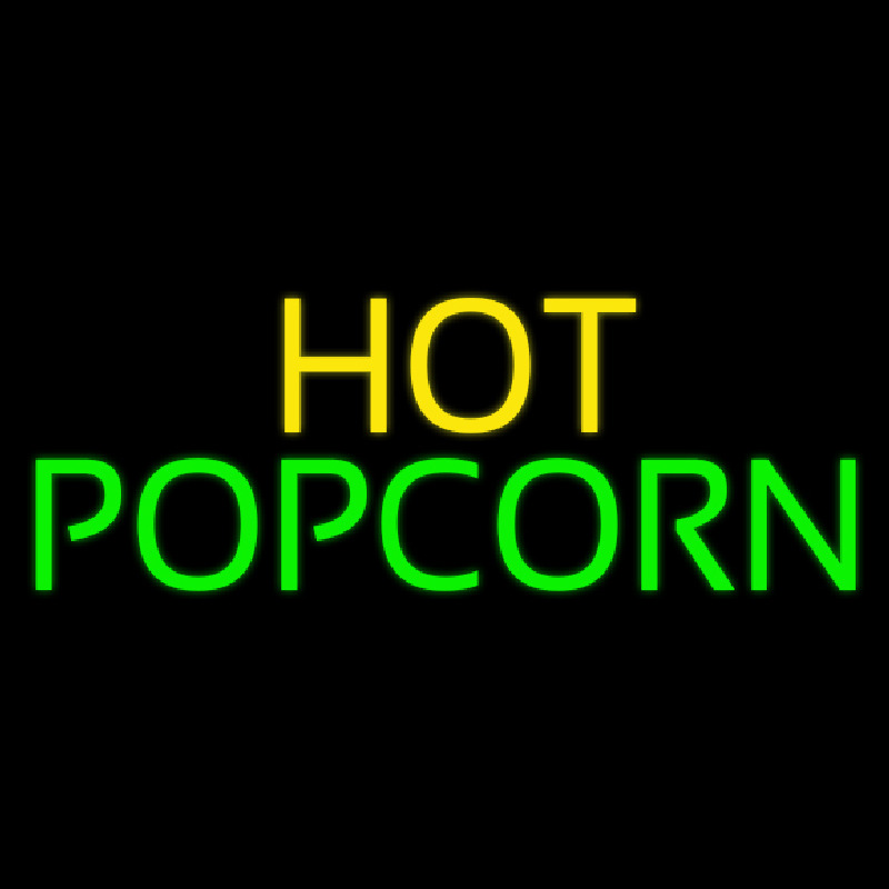 Yellow Hot Green Popcorn Neon Sign
