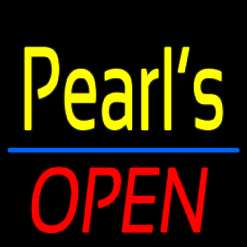 Yellow Pearls Open Neon Sign