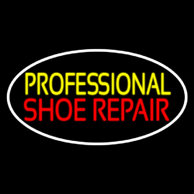 Yellow Professional Red Shoe Repair Neon Sign