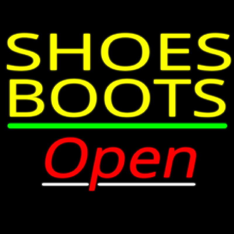 Yellow Shoes Boots Open Neon Sign