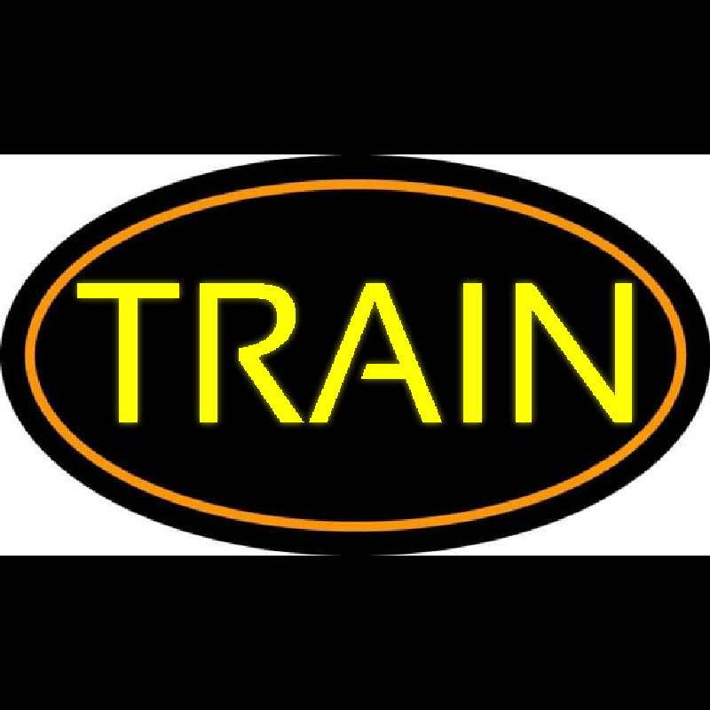 Yellow Train With Border Neon Sign