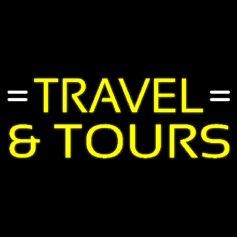 Yellow Travel And Tours Neon Sign