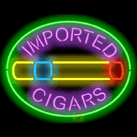  Imported Cigars with Graphic Neon Sign