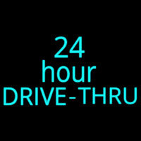 24 Hours Double Stroke Drive Thru Neon Sign