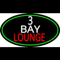 3 Bay Lounge Oval With Green Border Neon Sign