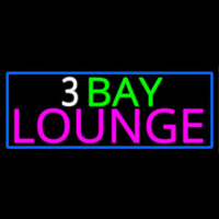 3 Bay Lounge With Blue Border Neon Sign