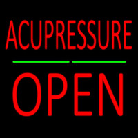 Acupressure Block Open Green Line Neon Sign