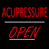 Acupressure Open White Line Neon Sign